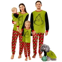 Božić Grinch Porodica Podudaranje pidžama Xmas Jammies Odeća za spavanje Sleep Ležište PJS Holiday Loungeweb Set za odrasle Kid Baby