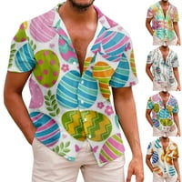 Uskršnji tiskani muški ljetni labavi modni majica s kratkim rukavima
