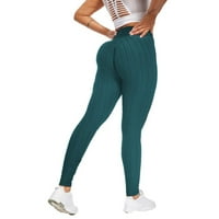 Zpanxa Womens Solid ActiveWear, ženska visoka struka trčanja Tie-boja, vježbanje Yoga pantalone, Tummy Control Workout pokreće joge gamaše za žene zelene s