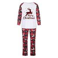 Fanxing Cleariance Božićna porodica Pajamas Podudaranje setova Snowman Reindeer Print Xmas odjeća hlače