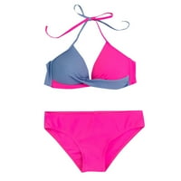 Kupaći kostimi podstavljeni push-up grudnjak bikini set kupaći kostim kupaći kostim odjeća, vruće ružičaste,