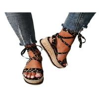 Harsuny Womens Ljeto Espadrille Platform Wedge Sandale Ankete Otvorite cipele za nožne prste