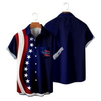 B91XZ muške majice kratki rukav muški dan neovisnosti zastava 3D digitalni tisak Personalizirani modni