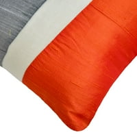 Omote za jastuke, dekorativni narančasta i siva jastuci za bacanje sqaure 14 X14 , svileni blok za patchwork