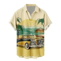-Hirts za muškarce muške havajske kratkih rukava Springsamger rever 3d tiskana košulja modna košulja