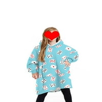 Musuos roditelj-dijete baršun nosivi pokrivač iz crtanih životinja otisnuta hoodie