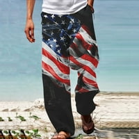 Hanas muške hlače ravno američka dana neovisnosti 3D tiskane modne kreativne casual hlače crveno xxxl