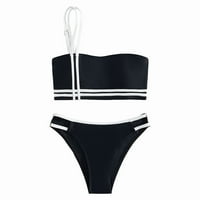 Aaiymet Plus Veličina bikini Ženski jedno rame Split kupaći kostimi Bikini Beach Bikini, Crni XL