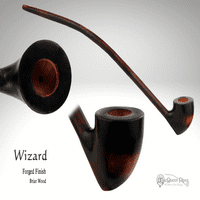 MacQueen cijevi braar Wood Wizard duvanska cijev za duvan - kovani vatrogasnim finišom, dugačkim stabljikom za hlađenje, Briar Bowl, breza, lor. Savršeno za poklon, cosplay ili renesansu
