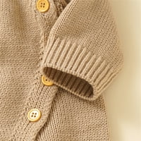 Rovga Boy Girl Solid pleteni džemper Baby kombinezon za romper pamučne kape kapa za šešire setovi odjeću slatki ležerni kaput