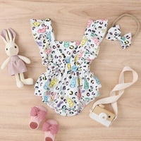 Djevojčice za djecu Uskršnji karzonski zečje print Slatki romper Bodici za odjeću za babys s trake za
