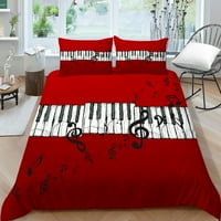 Wenjualing Hot Prodaja Početna Dekor krevet za krevet Soft Quilt Cover 3D klavir Keys ispis posteljine Poklopac za pokrov, kraljica