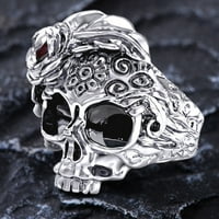 Srebrni Halloween Skeleton Oblik prstena zvona Elegantni kosturni prsten Halloween prstenovi za muškarce