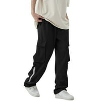 Muške pamučne modne sportske casual pantalone elastične struke ravne noge labave hlače pantalone muške