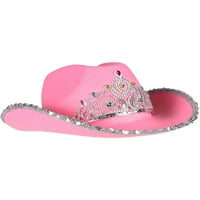 Dječja ružičasta princeza Tiara Cowgirl Cowboy kaubojski šešir