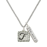 Delight nakit silvertni šljunčani granični inicijal - F Silvertni balans bar šarm ogrlica, 23