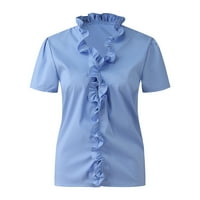 Ženska majica s kratkim rukavima s kratkim rukavima Ljetni čvrsti osnovni kratkih bluza na vrhu Ležerne