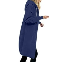 Ylioge Trench kaputi za žene, ženska modna jesena zima zadebljanje runove ruke, čvrste zip pokupljene