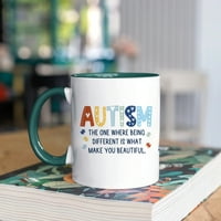 Šalica za autizam porodica LLC autizma, krig neurodiverzitet, poklon za autizam, poklon za mamu, keramička krigla, oz