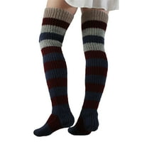 SDGHG dame pletene čarape, odrasli žene jesen zimski zimski slobodno vrijeme miješane boje trake do