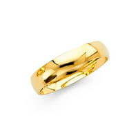 Čvrsta 14K zlatna okrugla kubična cirkonija Žuta prstena za vjenčanje Veličina 5,5