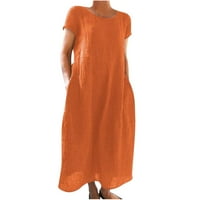 Dyegold sarderes za ženska Ležerna plaža - Maxi haljine za goste okrugli vrat kratkih rukava s kratkim