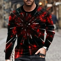 Muška majica s dugim rukavima Casual Okrugli vrat Kratki rukav Linija 3D ispisana muška majica za bluza