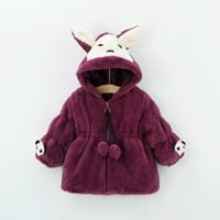 Loopsun Ljetna štednja odjeća Dječji zimski kaputi za djevojke za dijete Čvrsta boja zadebljana plišano