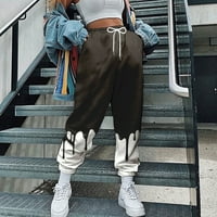 LisingTool radne pantalone za žene Ženske dukseve Lounge Baggy Pamuk Ležerne prilike Joggers High Squist Žaonska odjeća sa džepovima Ženske hlače Bež