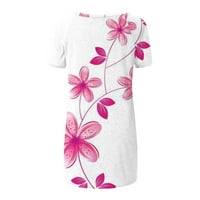 Knosfenske ženske ležerne cvjetne majice Crew vrat ljeto kratkih rukava 4xl
