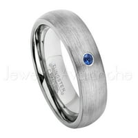 Prsten od brušenog kupola - 0,07ct Solitaire Blue Sapphire Prsten - Personalizirani vjenčani prsten