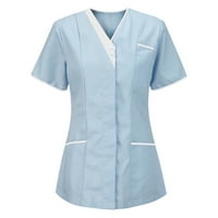 Ženska tunika Jedinstvena klinika The Carer V izrez Zaštitna odjeća Tops Blue XL