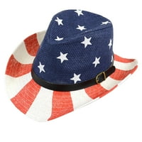 Men's 4. srpnja Fedora šešir sa zvijezdama i prugama-američkom zastavom s crnim pojasom, mali medij