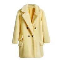 DEAGIA FALL JACKETS Žene modni čvrsti srednji ovratnik za savit za plišane kaput Ženske jakne s # 9171