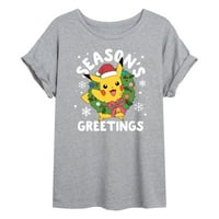 Pokémon - Pikachu Seasons pozdrav - Juniors idealna Flowy mišićna majica