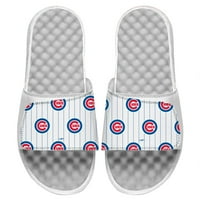 Mladi Olide White Chicago Cubs Loudmouth Logo Pomiče sandale