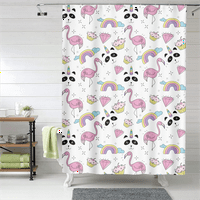 Flamingo Likovi Anime Art Flamingo Tuš Curking Sažetak kupaonica sa tušem Set za zavjese, poliesterska
