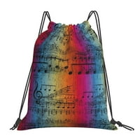 Vintage Rainbow Music Note nacrtavajući ruksak za školsku sportsku plažu Yoga Voda otporna na teretanu