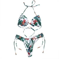 Lolmot bikini set za žene zavoja solidnih brazilskih kupaćih kostima, dvogasti podstavljene tanko za