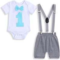 TODDLER Baby Boy 1. rođendan Outfit 9-mjeseci Smash Torta Prva oprema za rušenje RODYSUIT Hlače hlače