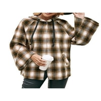Ženski vrhovi brušene majice modne rever gumb prema dolje dugih rukava patch bolovni kaputi sa džepom