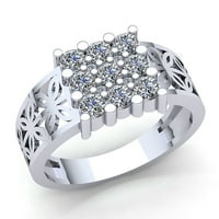 2carat okrugli rez dijamantni muški rubni prsten za angažman za angažman, čvrsto 10k ruža, bijeli ili