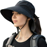 Ženski šešir sa sunčanim suncem Širok za zaštitu od sunca UV zaštita od sunčane šešire Sklopivi šešir sa ledenim rukavima tamno siva