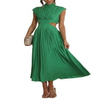 Y2K Ženska haljina za izručenje izreza Ljetna haljina od punog boja od punog boja dresa za zabavu A-line