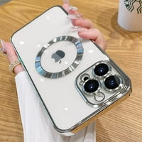 Za iPhone Pro magnetni kompatibilan sa MAGSAFE ugrađenom sočivom fotoaparata zaštitnik elegantne zaštite jasan slučaj za iPhone Pro - srebro