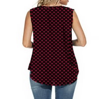 Ženski casual bez rukava V izrez labav bluza vrhovi The Tee majica PD crvena crna l