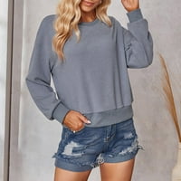 Ženska modna ležerna majica s dugim rukavima TOP bluza pulover sa rasteznim majicama