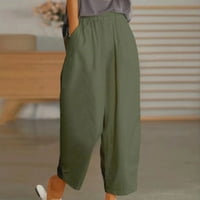 Kamummork PI Ženske hlače plus veličina Ženska ženska dame Solid Color Streetwear pantalone elastične