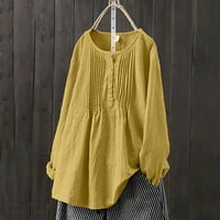 Na prodaju plus size za žene Pamučne košulje za žene udobne proljetne ljetne pune boje labavo pamučne