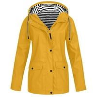 Zimski kaputi za žene Žene Vodootporne kišne jakne sa kapuljačnim dugim rukavima Windbreaker Zip up